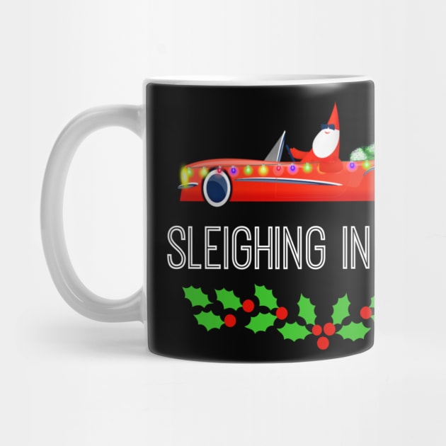 Cute Santa Car Sleighing In Style Funny Christmas by egcreations